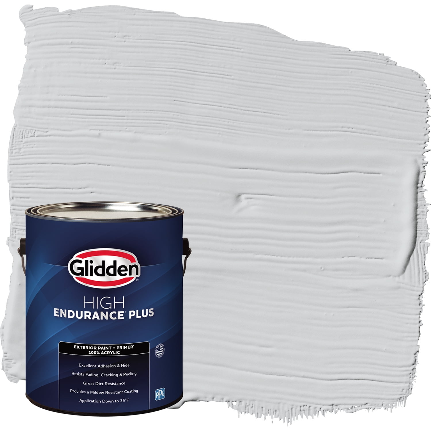 Glidden HEP Exterior Paint + Primer Flat, Elemental / Gray, 1 Gallon
