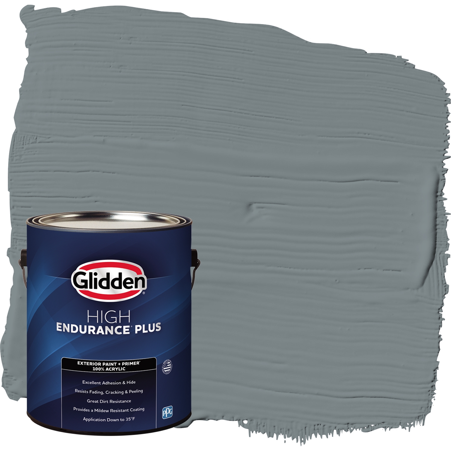 Glidden Exterior Paint and Primer, Smoke Grey / Gray, 1 Gallon, Satin