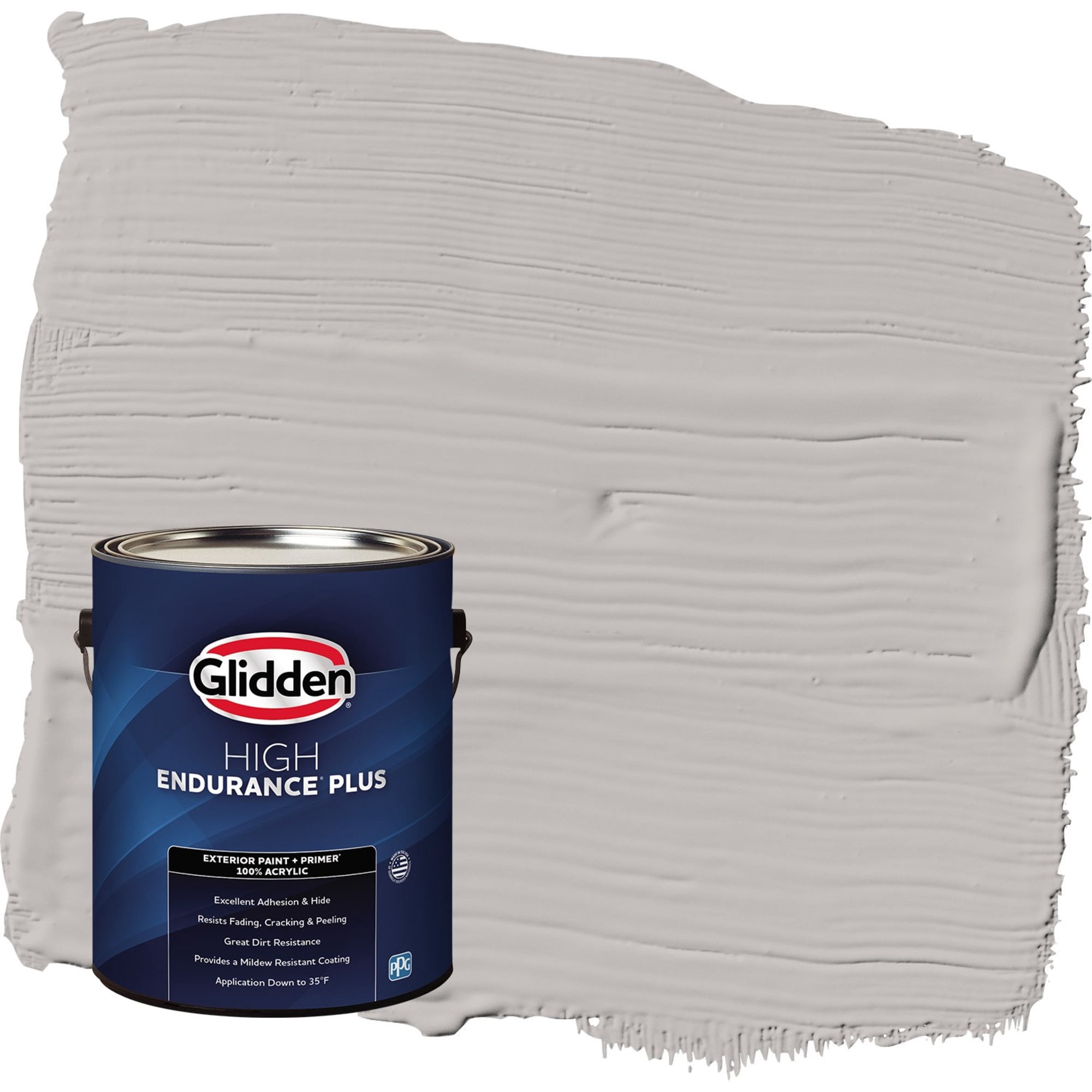 Glidden HEP Gray Shadows / Grey Flat Exterior Paint with Primer, 1 Gallon