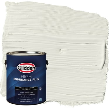 Glidden HEP Exterior Paint + Primer Flat, Silvery Moon / Gray, 1 Gallon