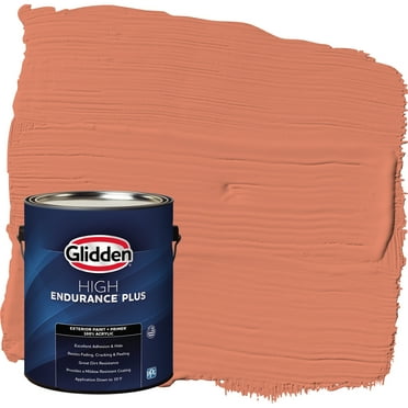 Glidden HEP Exterior Paint + Primer Flat, Summer Sunset / Orange, 1 Gallon