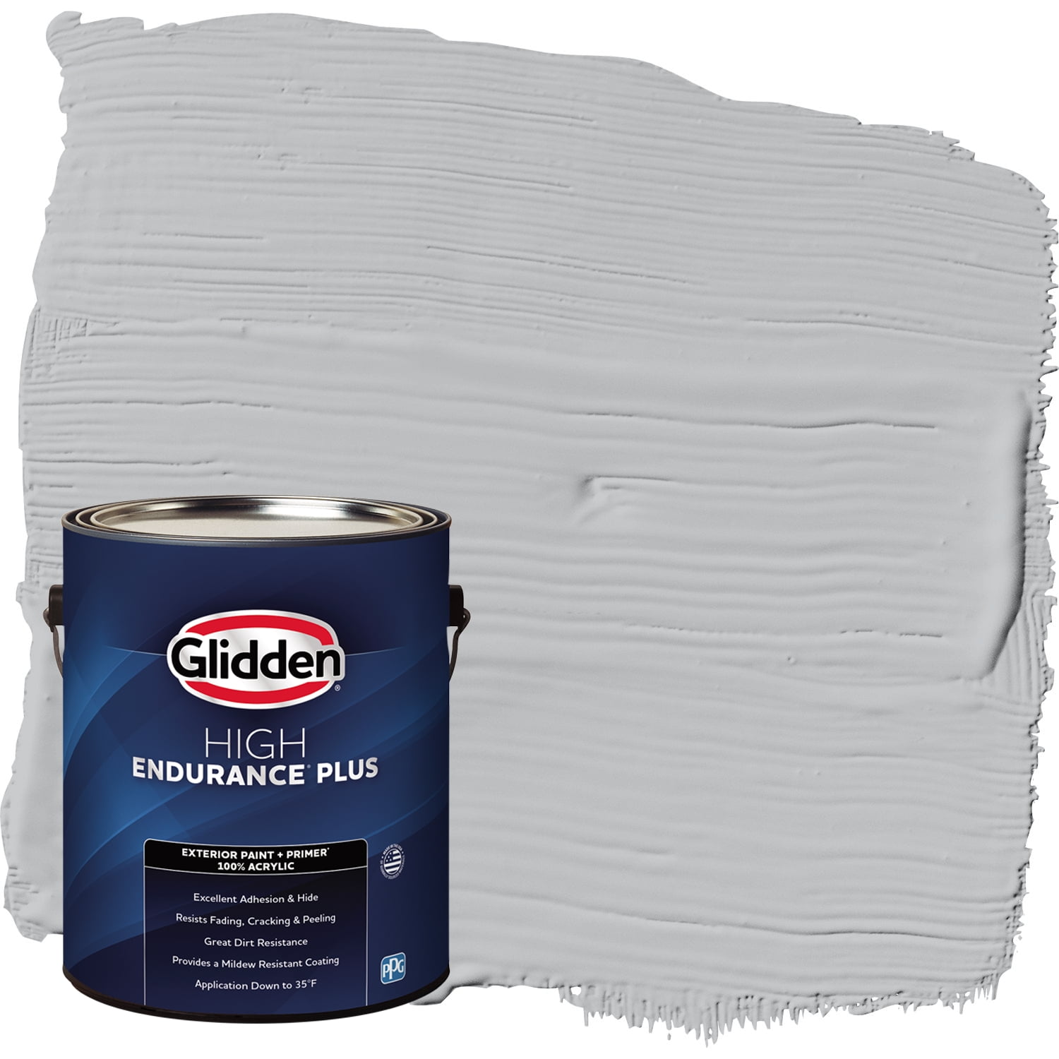 Glidden HEP Exterior Paint + Primer Flat, Whirlwind / Gray, 1 Gallon