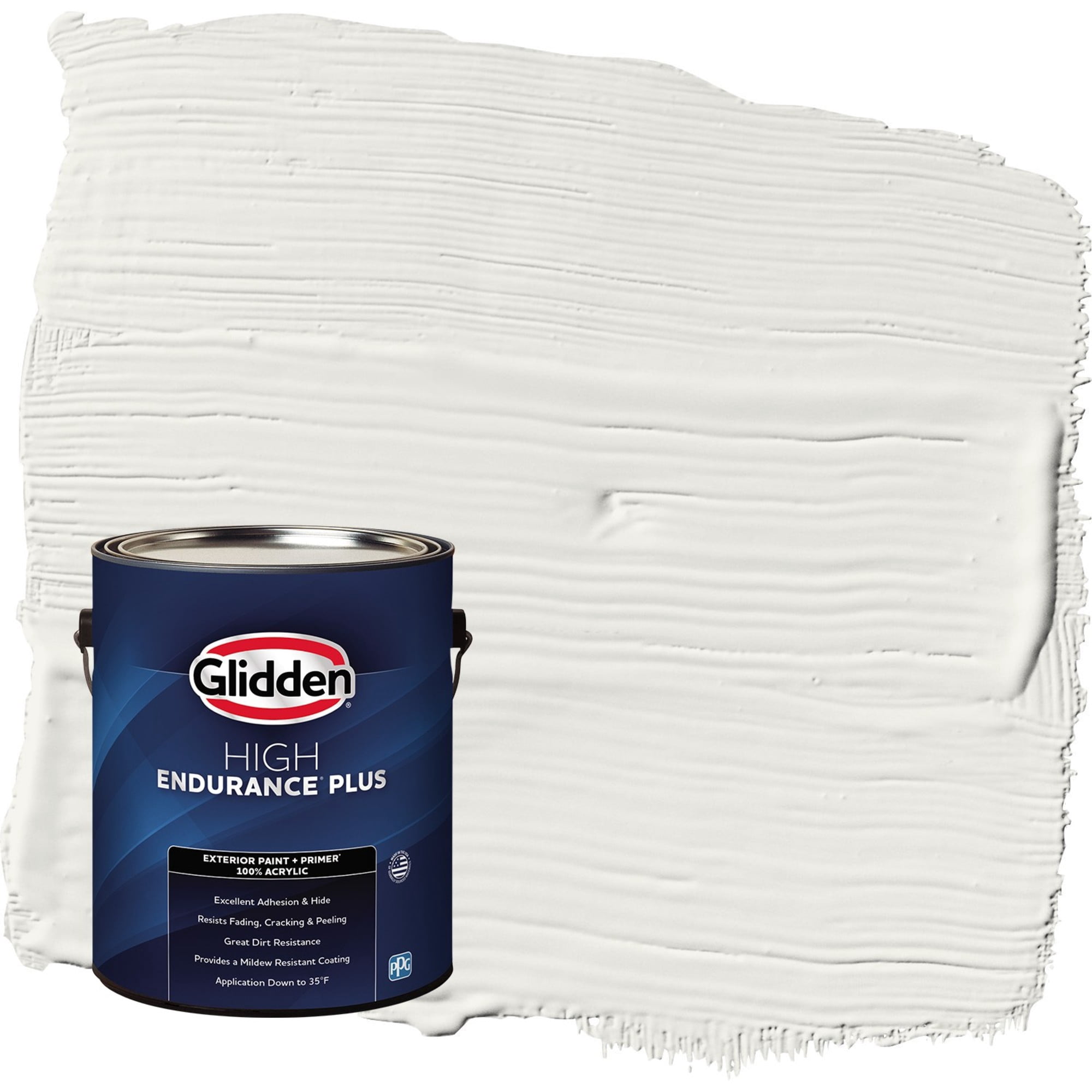 Glidden HEP Willow Springs / White Flat Exterior Paint with Primer, 1 Gallon