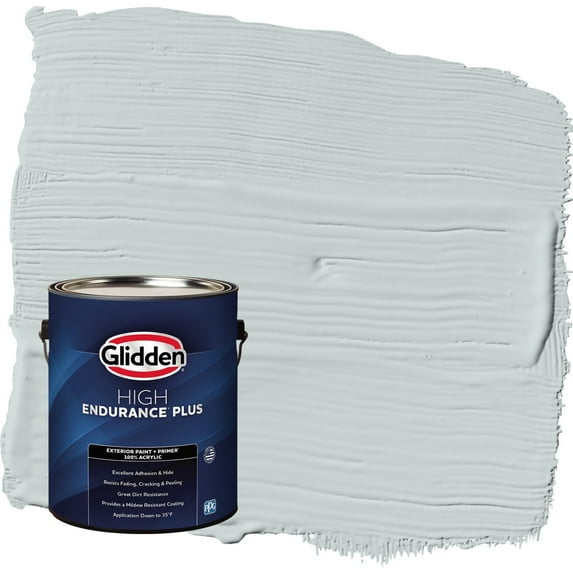 Glidden HEP Winter Chill / Gray Flat Exterior Paint with Primer, 1 Gallon