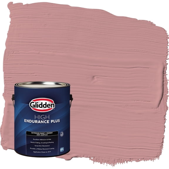 Glidden HEP Floral Tapestry / Pink Satin Exterior Paint with Primer, 1 Gallon