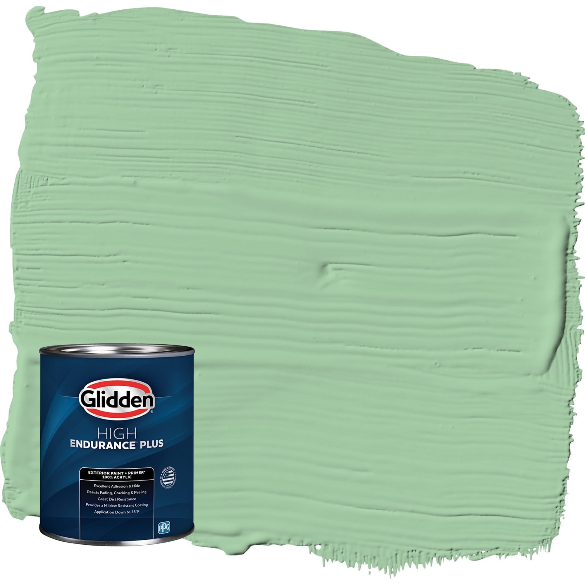 Glidden HEP French Market / Green Satin Exterior Paint with Primer, 1 Quart