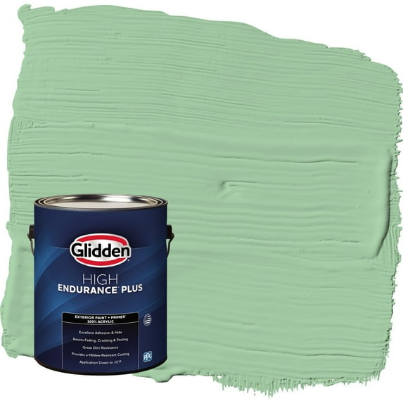 Glidden HEP French Market / Green Semi-Gloss Exterior Paint with Primer, 1 Gallon