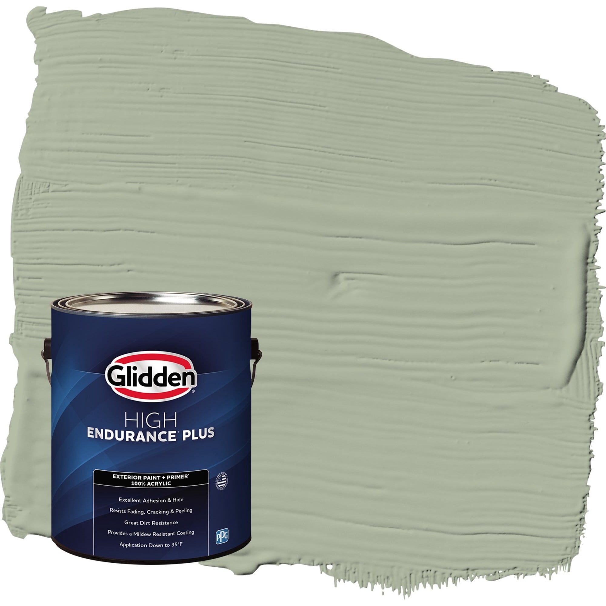 Glidden HEP Gargoyle / Green Semi-Gloss Exterior Paint with Primer, 1 Gallon