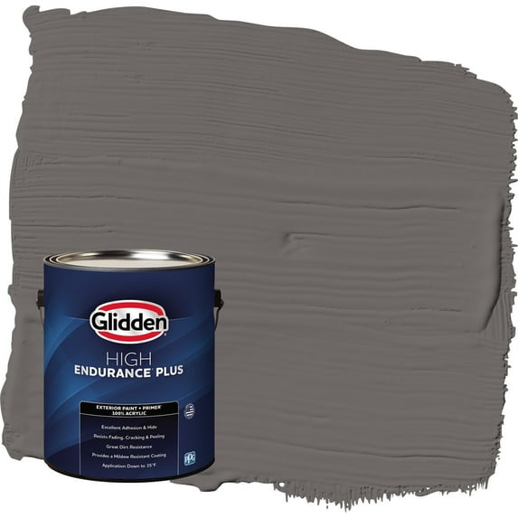 Glidden HEP Gibraltar Gray / Grey Flat Exterior Paint with Primer, 1 Gallon
