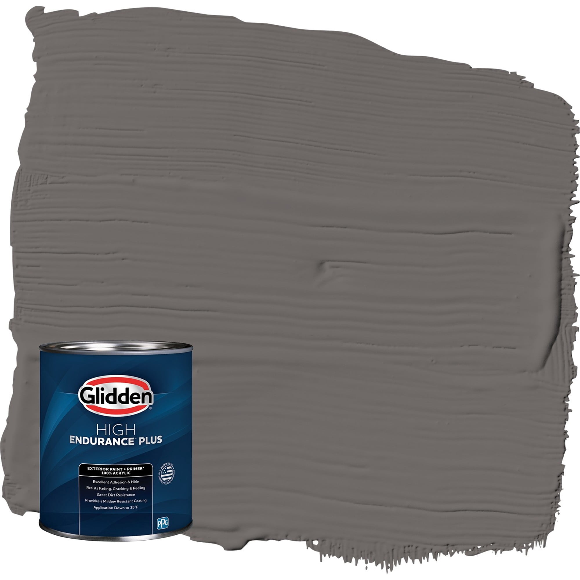Glidden HEP Gibraltar Gray / Grey Satin Exterior Paint with Primer, 1 Quart