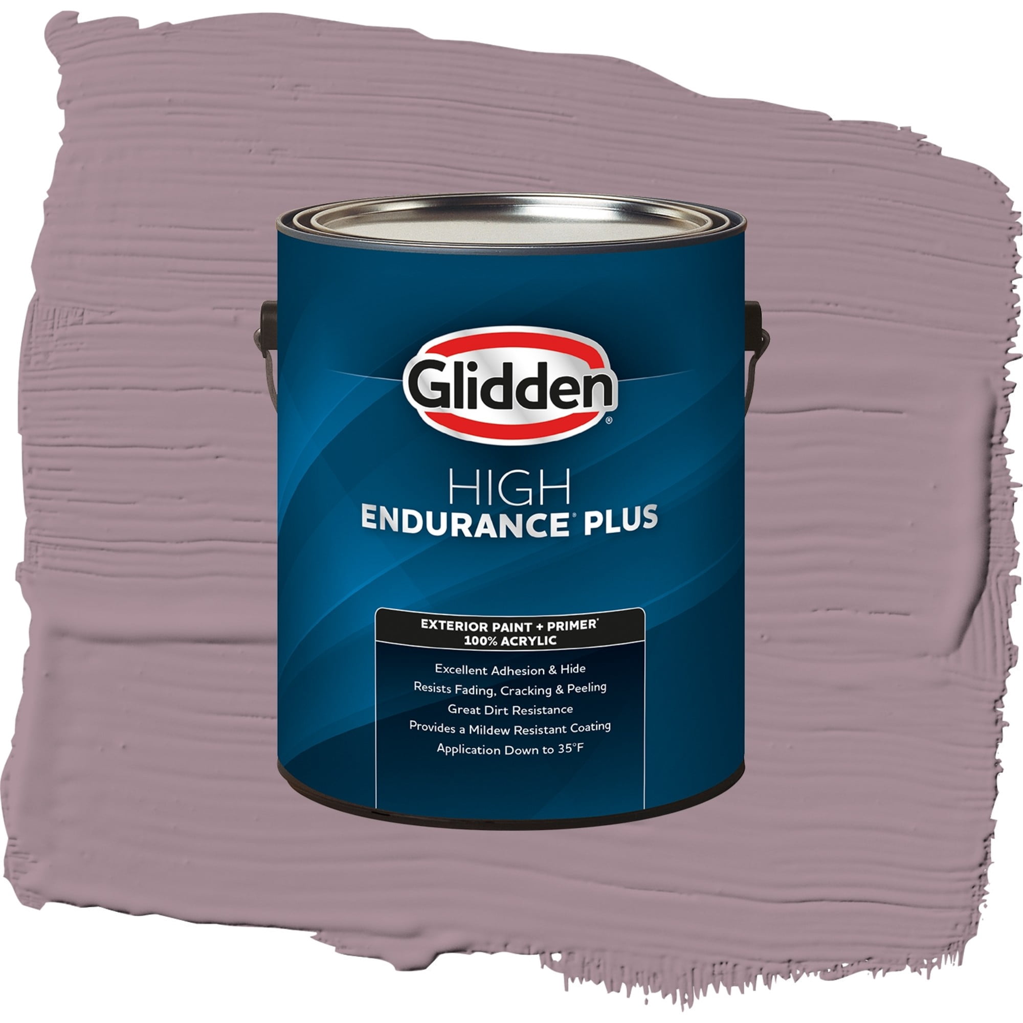 Glidden High Endurance Plus Gothic Amethyst Satin Exterior Paint and Primer, 1 Gallon