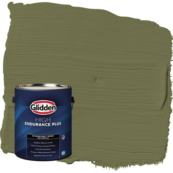 Glidden HEP Gratefully Grass / Green Flat Exterior Paint with Primer, 1 Gallon