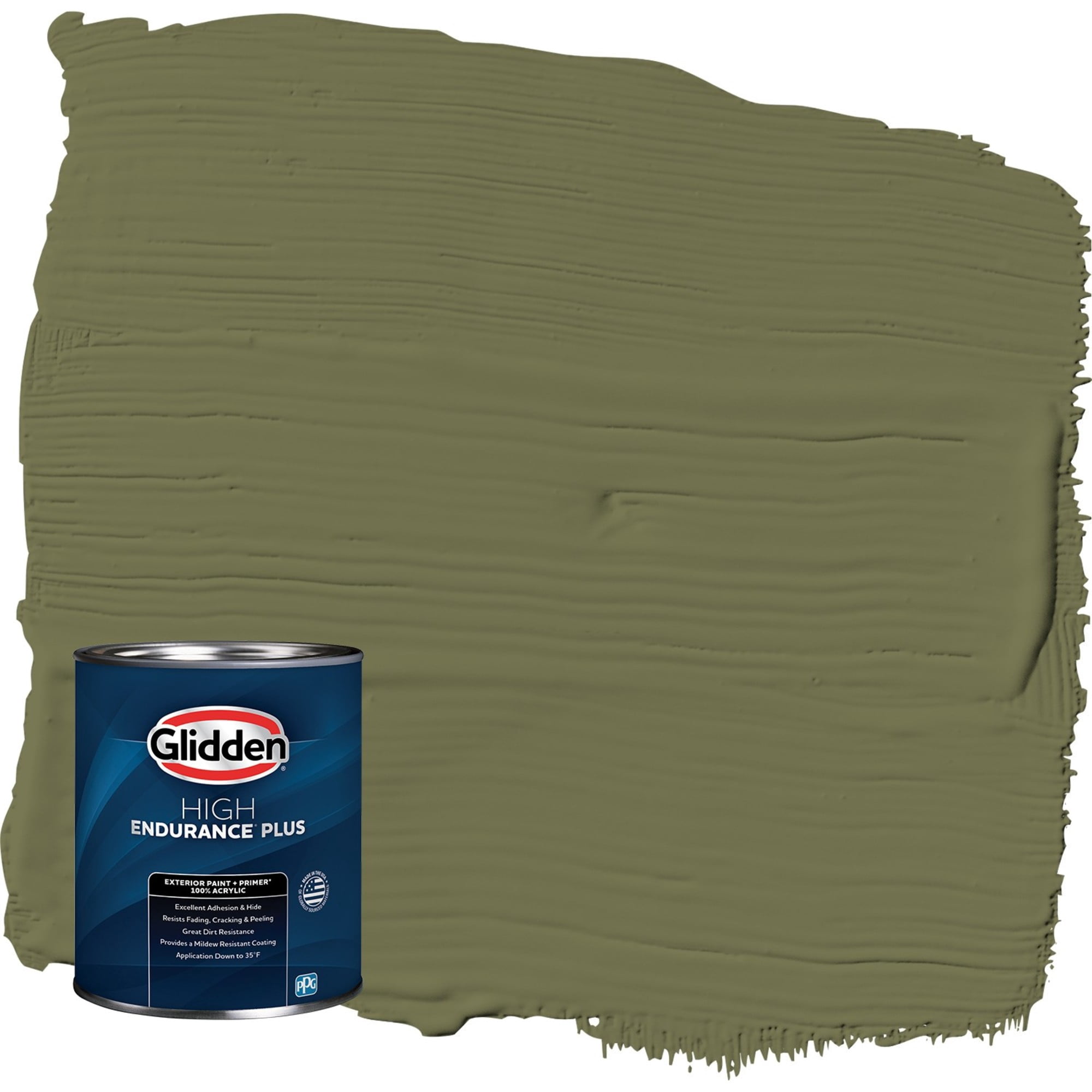 Glidden HEP Gratefully Grass / Green Semi-Gloss Exterior Paint with Primer, 1 Quart