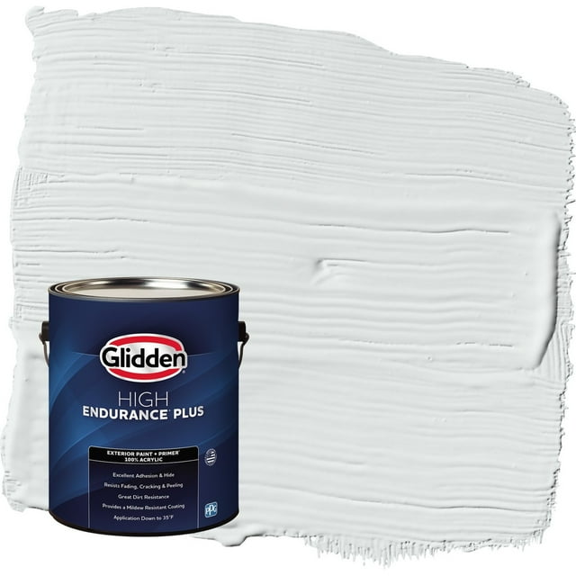 Glidden HEP Gray Glimpse / Grey Flat Exterior Paint with Primer, 1 Gallon