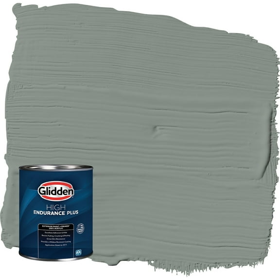 Glidden HEP Gray Heron / Grey Satin Exterior Paint with Primer, 1 Quart