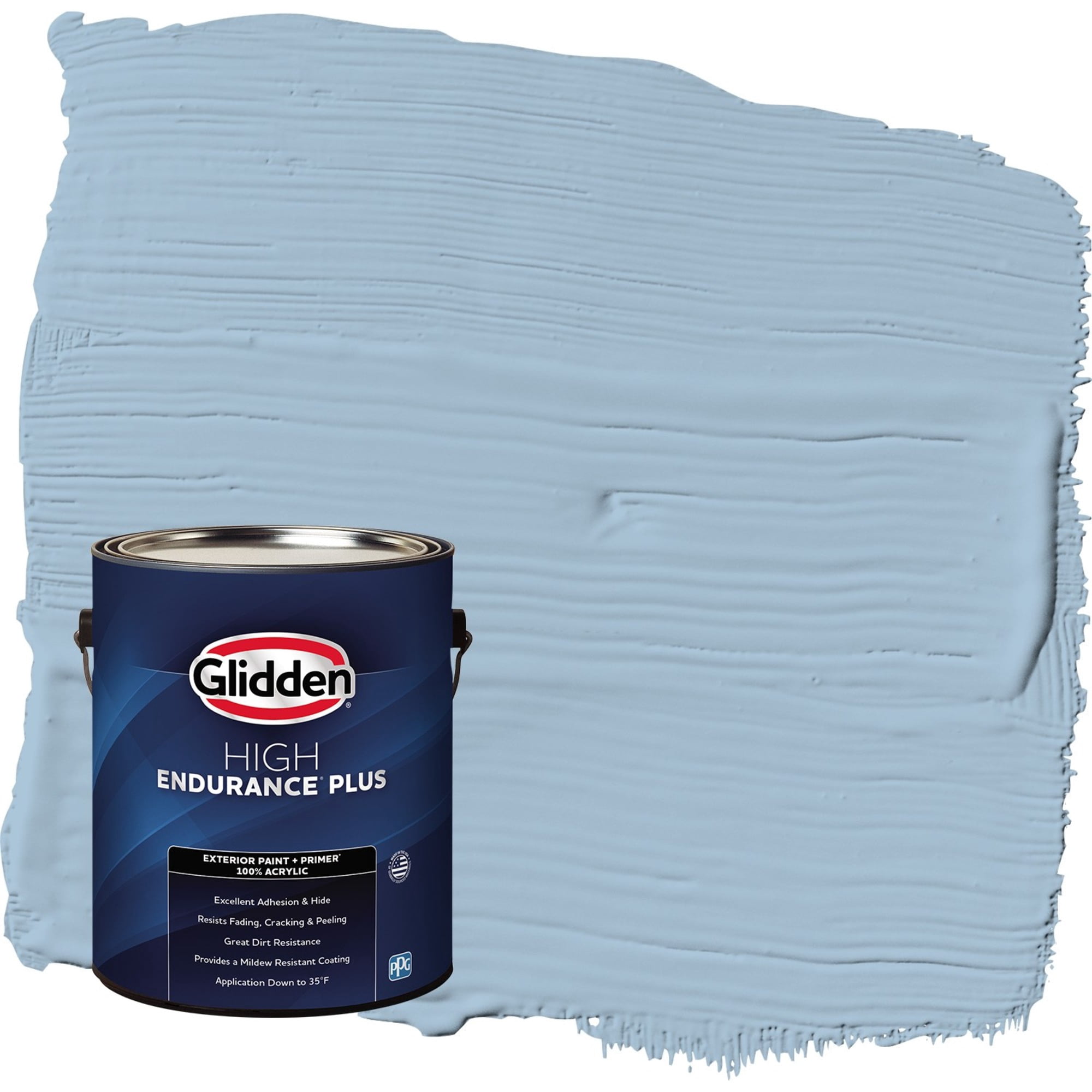 Glidden HEP Heavenly Blue / Blue Flat Exterior Paint with Primer, 1 Gallon