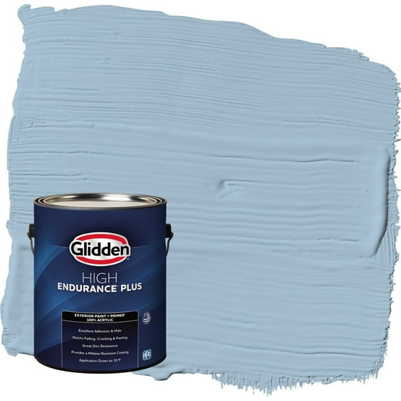 Glidden HEP Heavenly Blue / Blue Semi-Gloss Exterior Paint with Primer, 1 Gallon