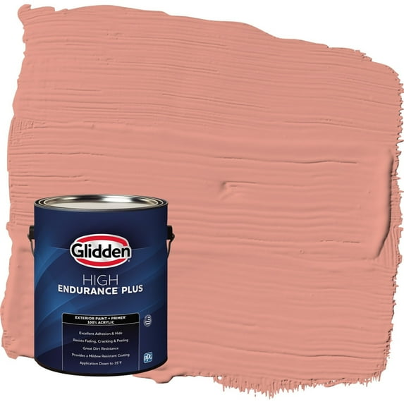 Glidden HEP Holland Tile / Red Semi-Gloss Exterior Paint with Primer, 1 Gallon