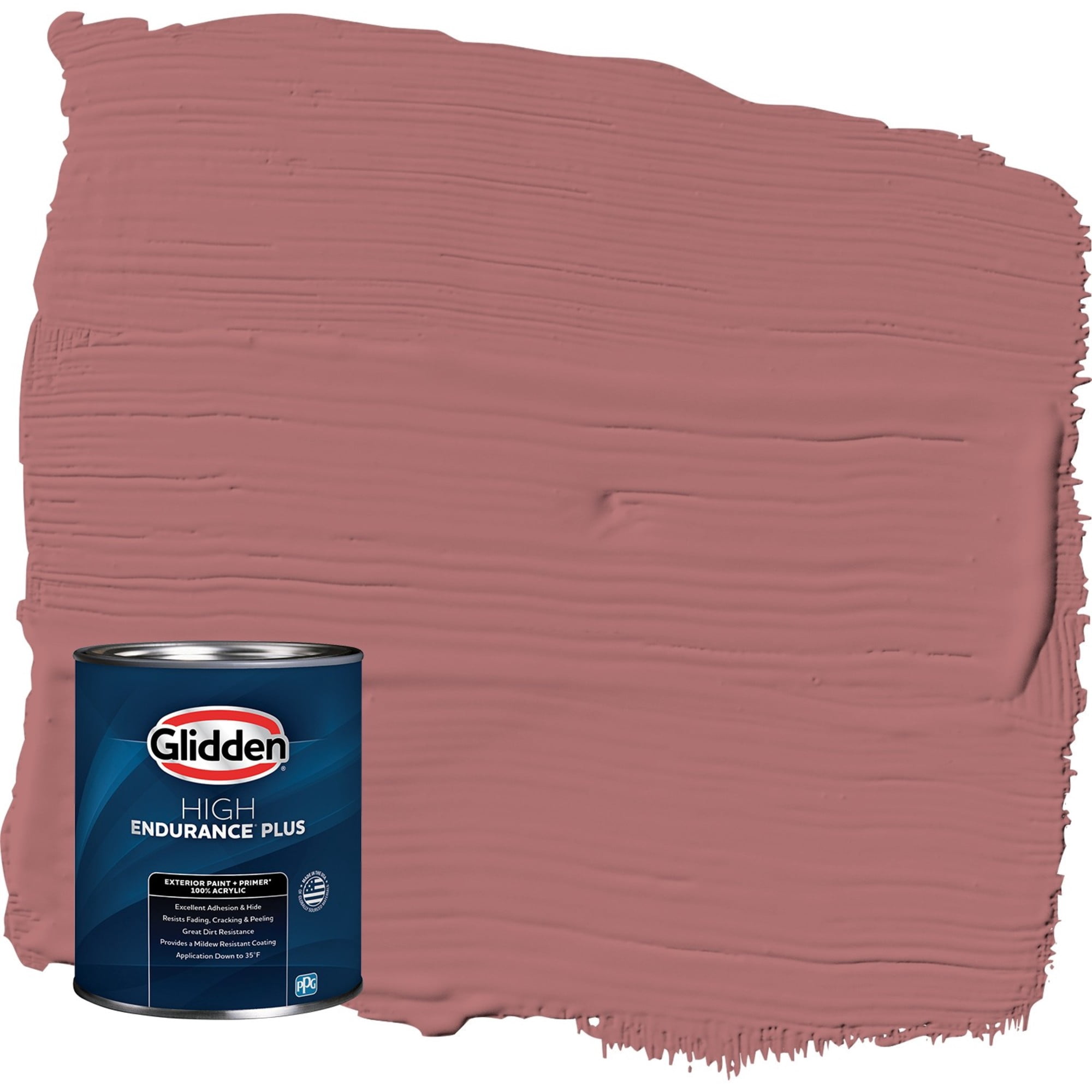 Glidden HEP Horizon Glow / Red Semi-Gloss Exterior Paint with Primer, 1 Quart