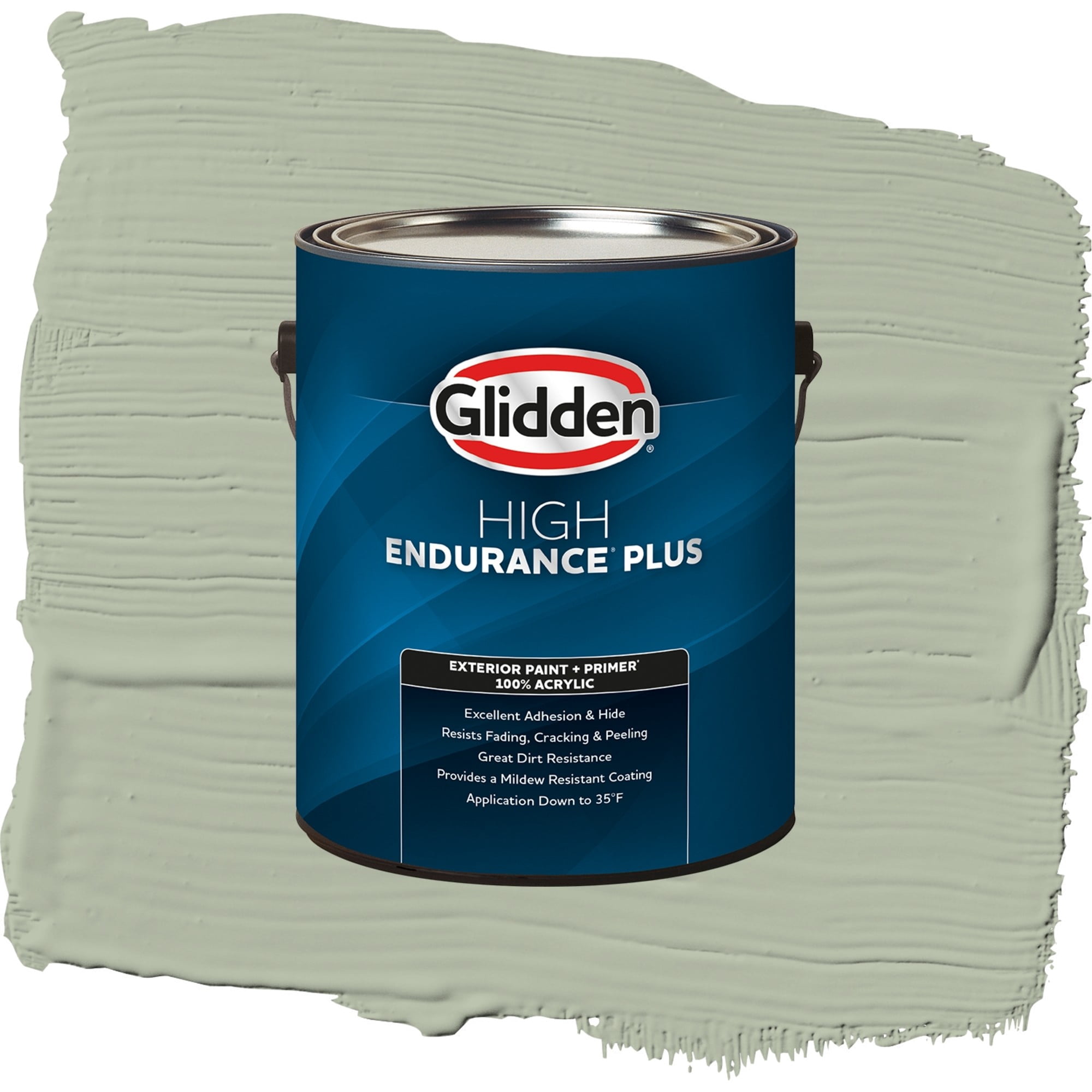 Glidden High Endurance Plus Light Sage Satin Exterior Paint and Primer, 1 Gallon
