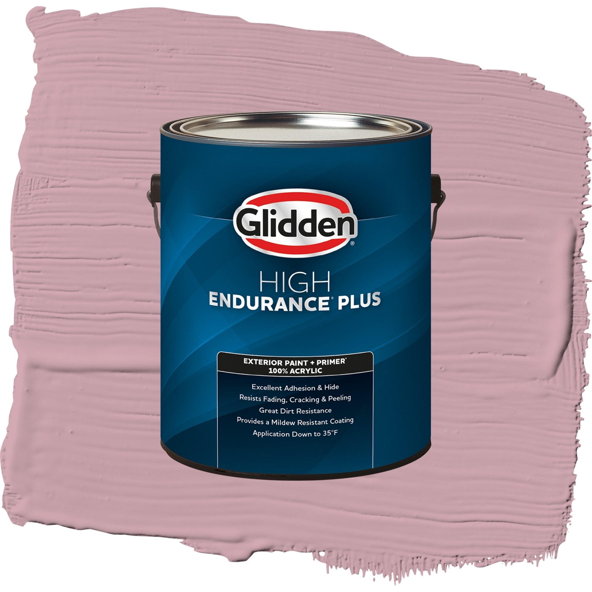 Glidden High Endurance Plus Lighthearted Rose Flat Exterior Paint and Primer, 1 Gallon