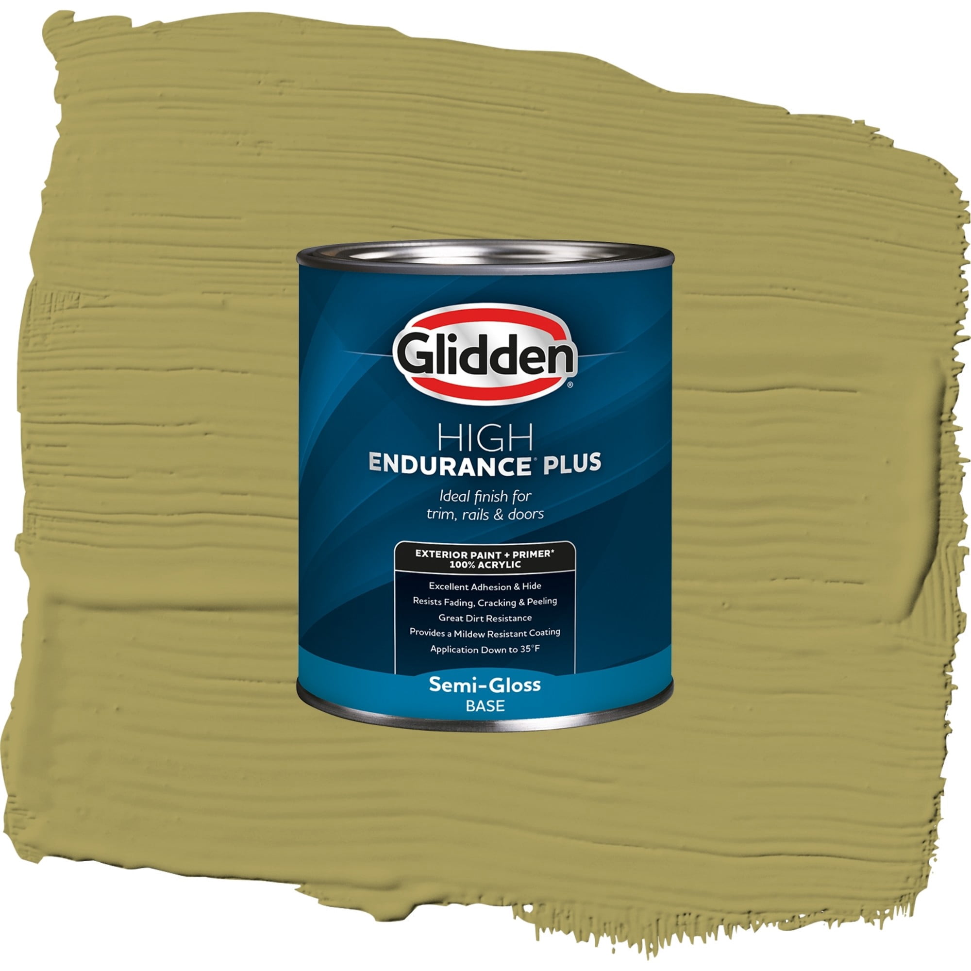 Glidden High Endurance Plus Loveliest Leaves Satin Exterior Paint and Primer, 1 Quart
