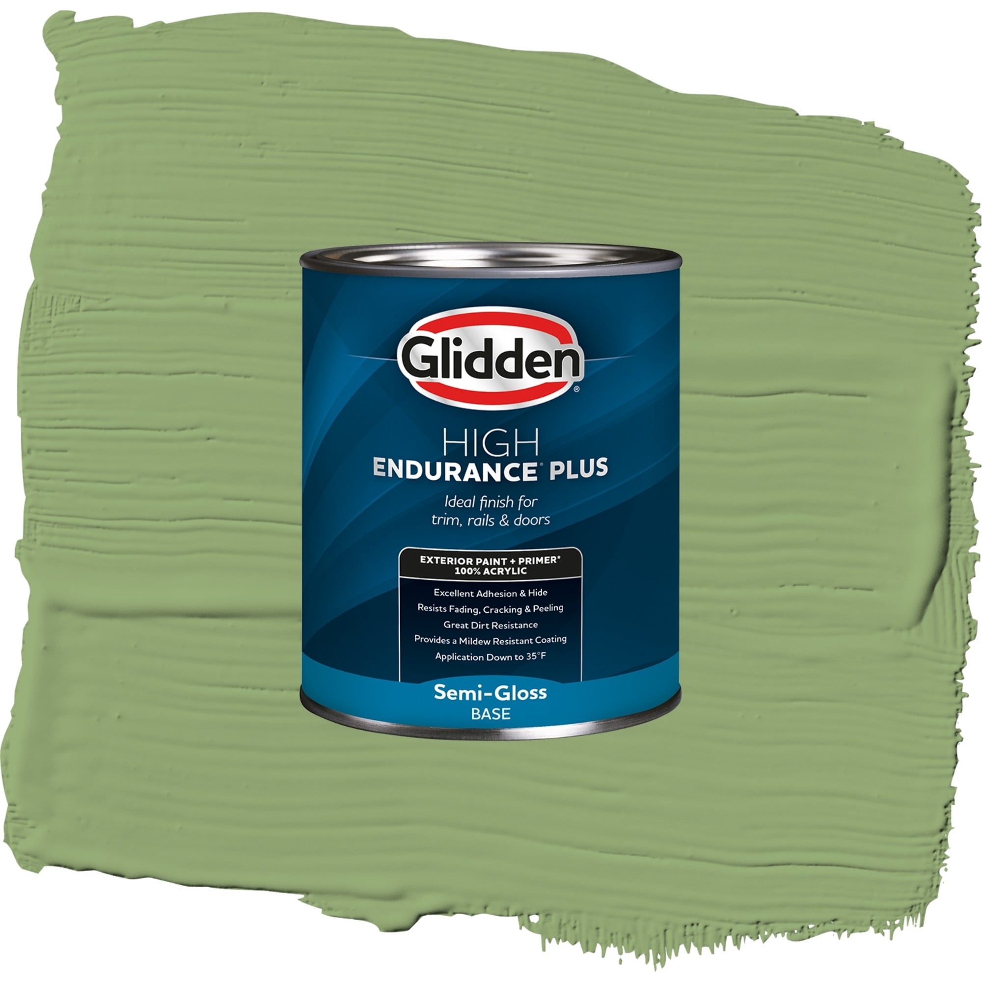 Glidden High Endurance Plus Luscious Lime Satin Exterior Paint and Primer, 1 Quart