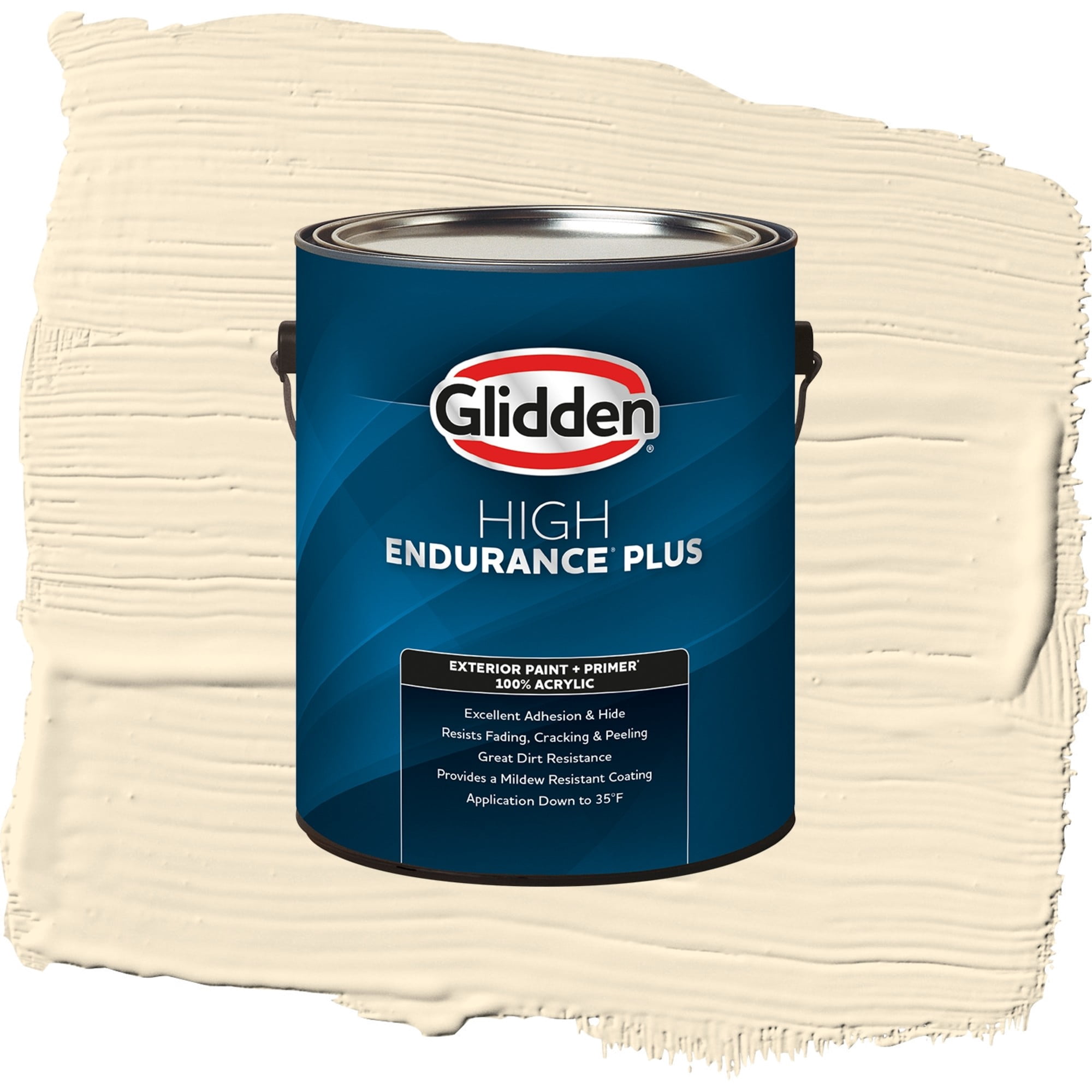 Glidden High Endurance Plus Magnolia Blossom Flat Exterior Paint and Primer, 1 Gallon