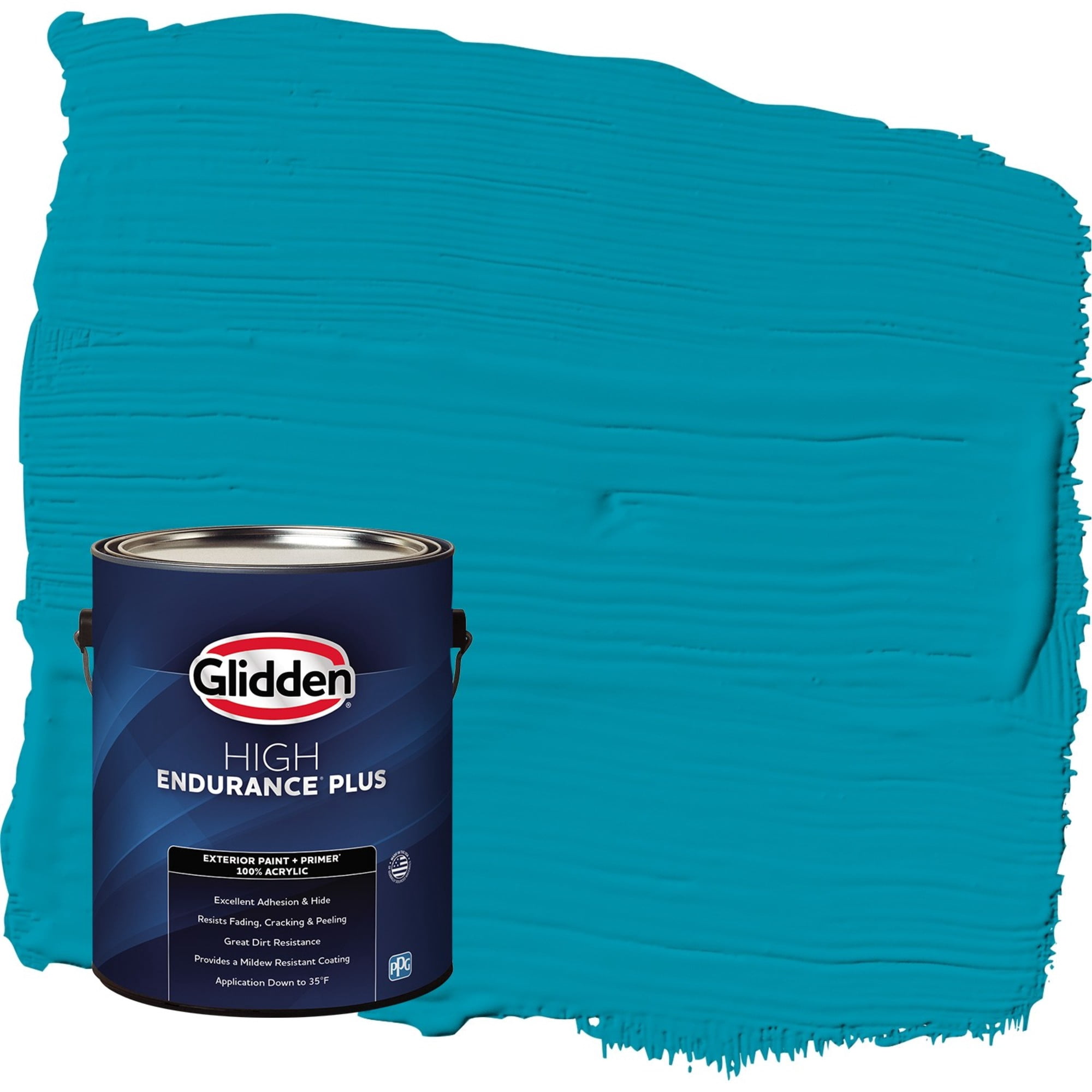 Glidden HEP Mediterranean Blue / Blue Flat Exterior Paint with Primer, 1 Gallon