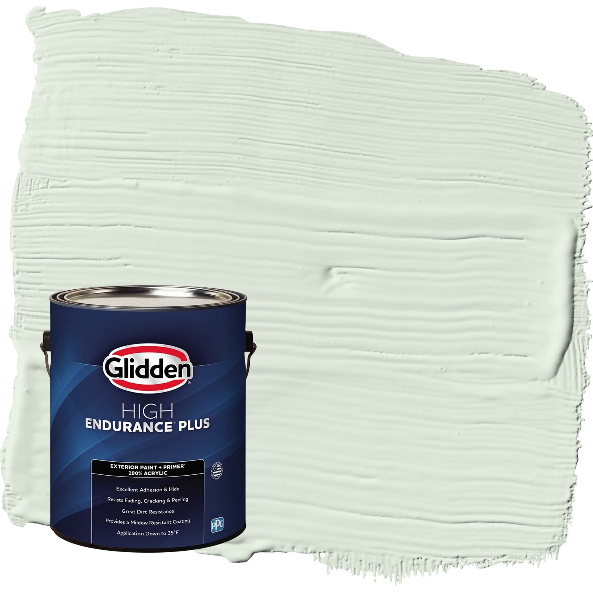 Glidden HEP Mint Wafer / Green Satin Exterior Paint with Primer, 1 Gallon