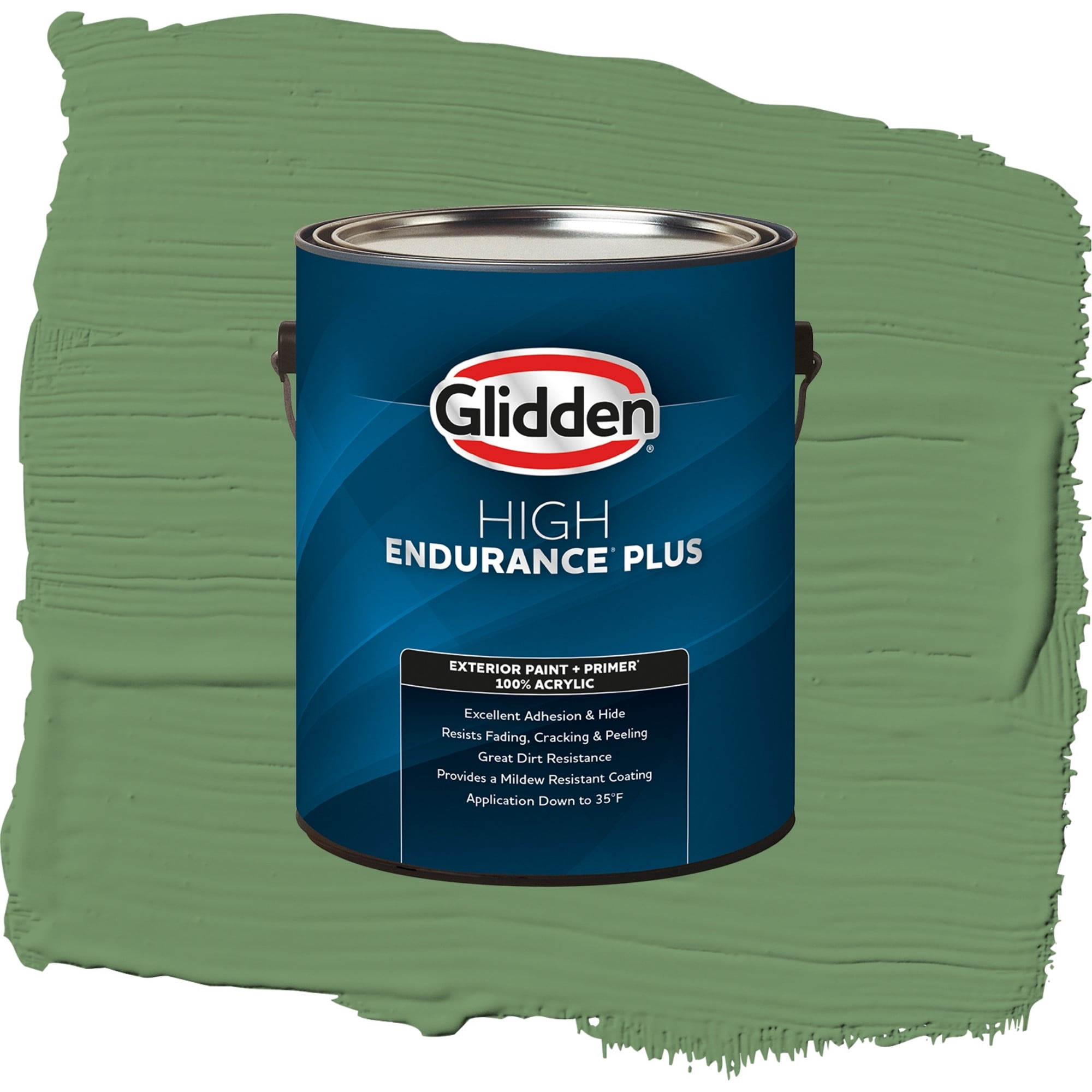 Glidden High Endurance Plus Moss Ring Satin Exterior Paint and Primer, 1 Gallon
