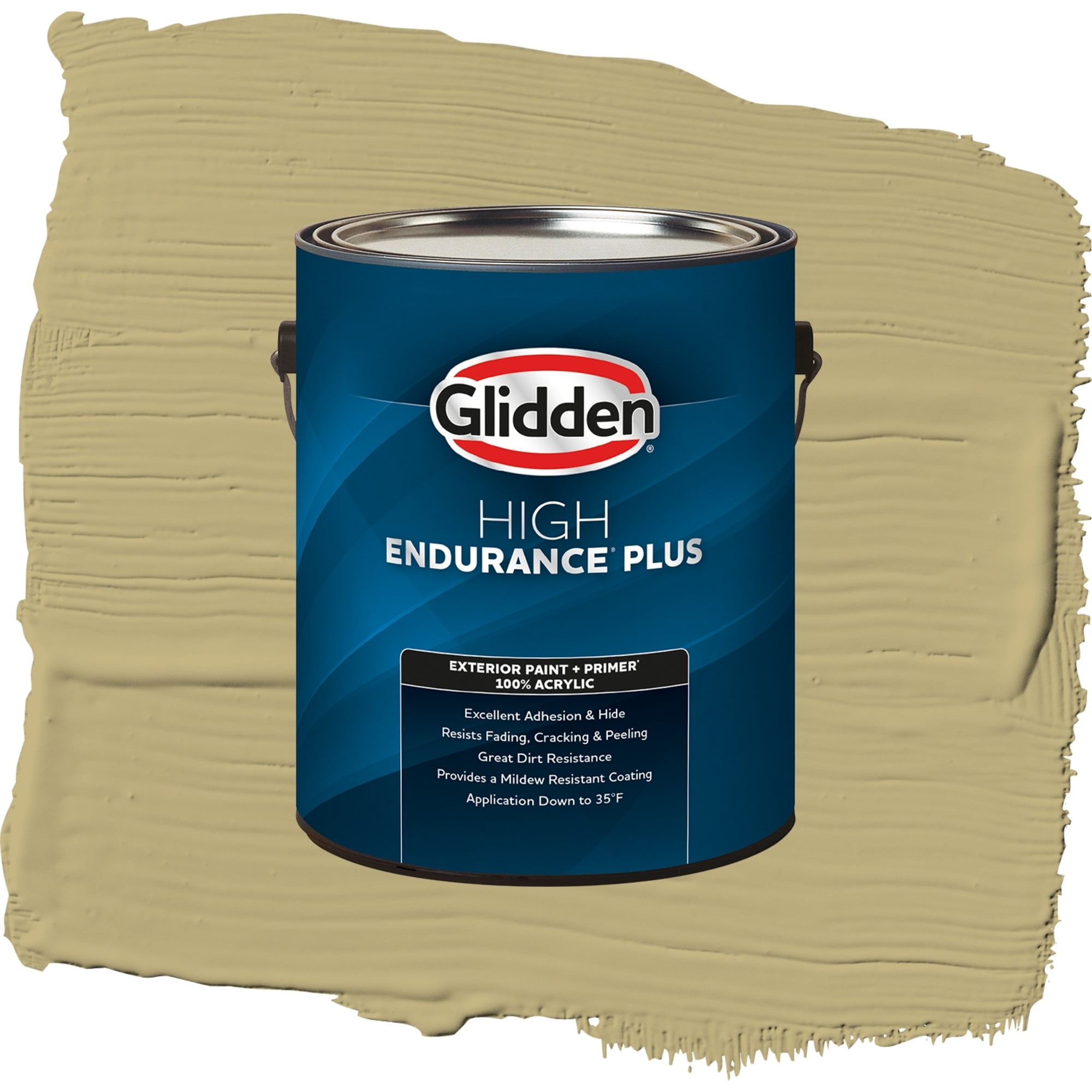 Glidden High Endurance Plus Nettle Satin Exterior Paint and Primer, 1 Gallon