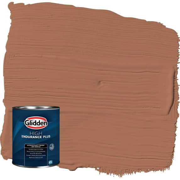 Glidden HEP Nutmeg / Brown Satin Exterior Paint with Primer, 1 Quart