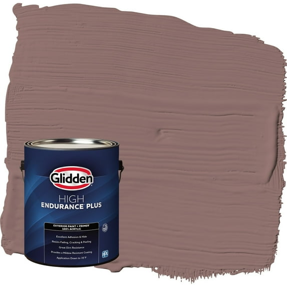 Glidden HEP Oakwood Brown / Red Flat Exterior Paint with Primer, 1 Gallon