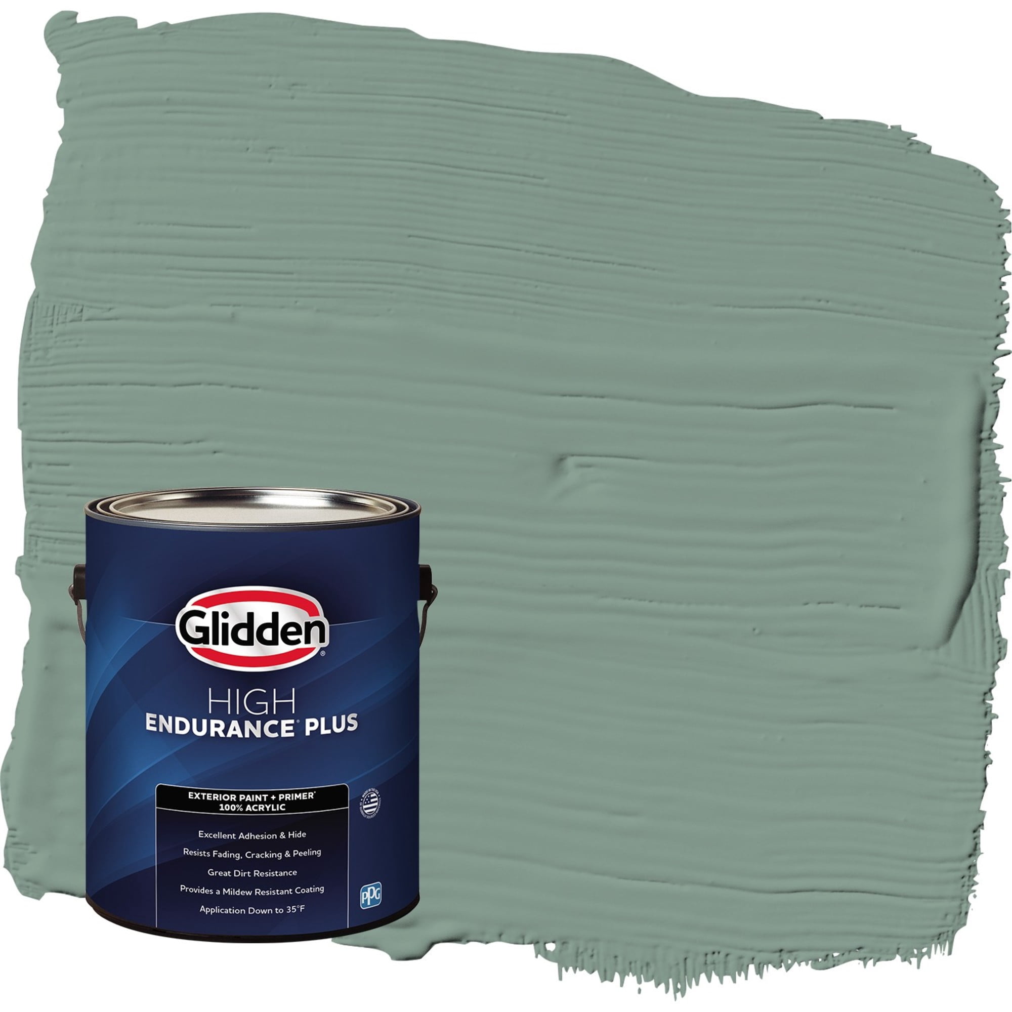 Glidden HEP Paradise Found / Green Flat Exterior Paint with Primer, 1 Gallon