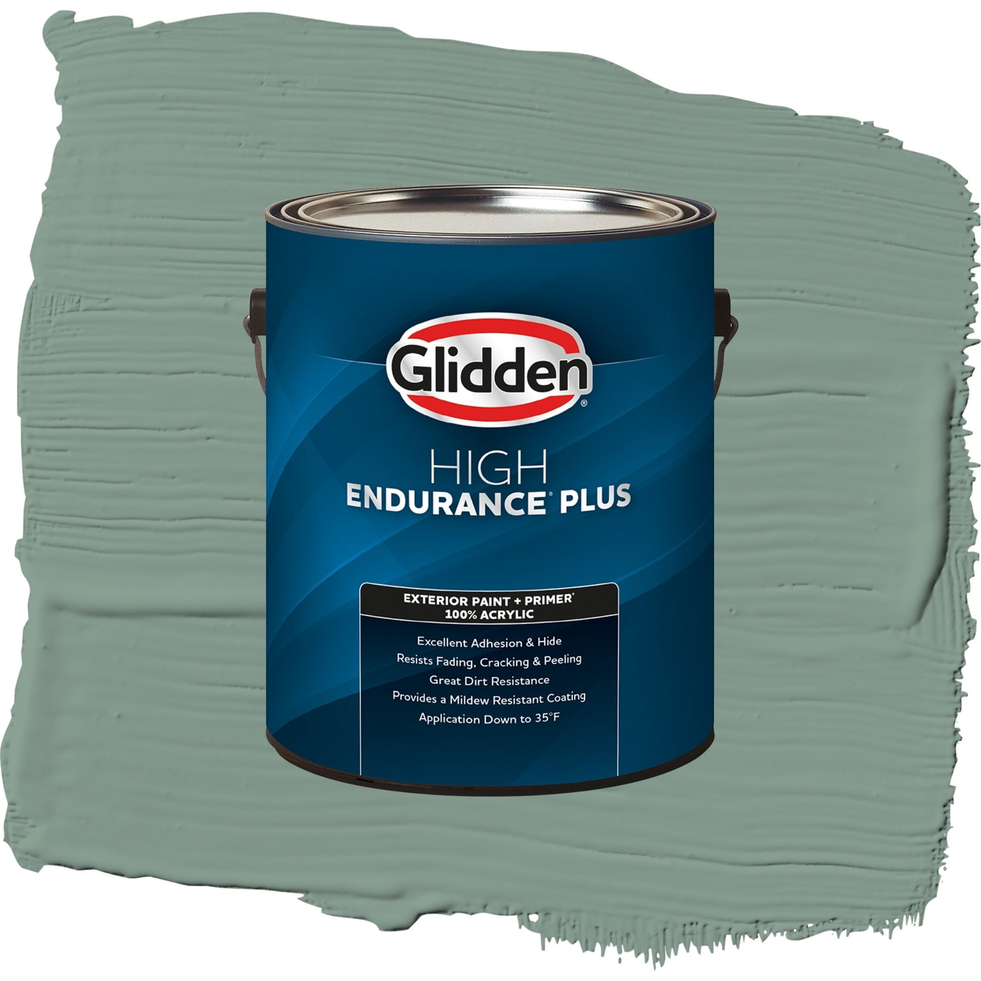 Glidden High Endurance Plus Paradise Found Satin Exterior Paint and Primer, 1 Gallon