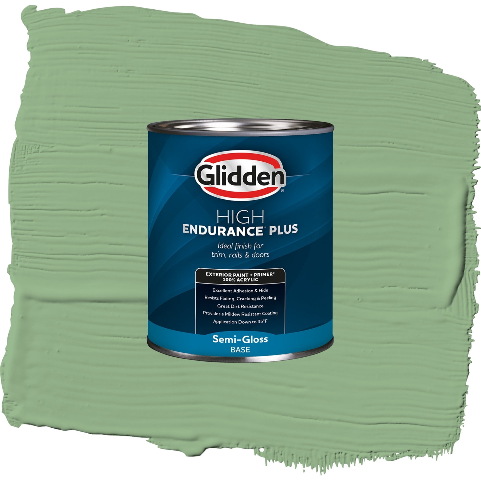 Glidden High Endurance Plus Pear Cactus Satin Exterior Paint and Primer, 1 Quart