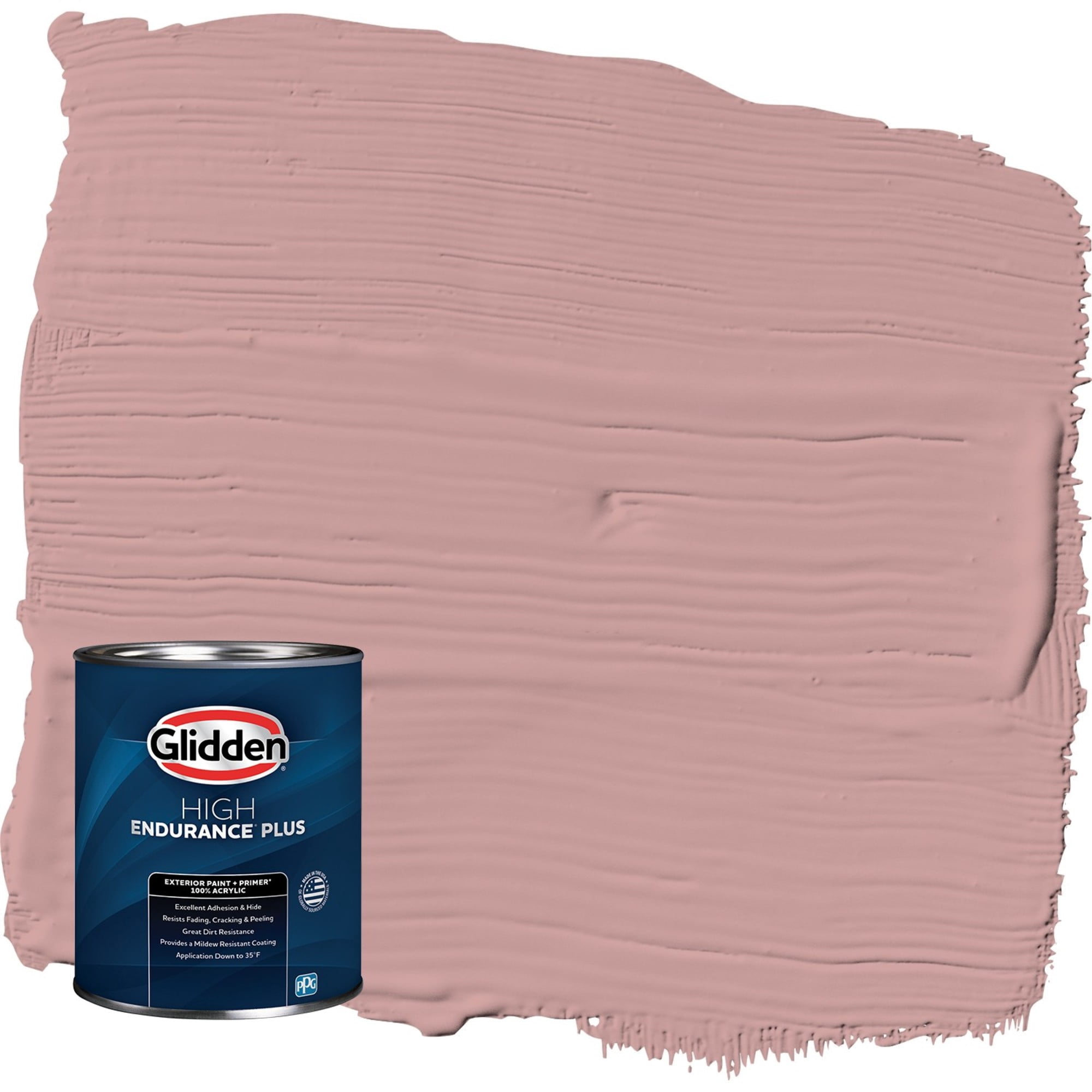 Glidden HEP Pepperberry / Pink Satin Exterior Paint with Primer, 1 Quart