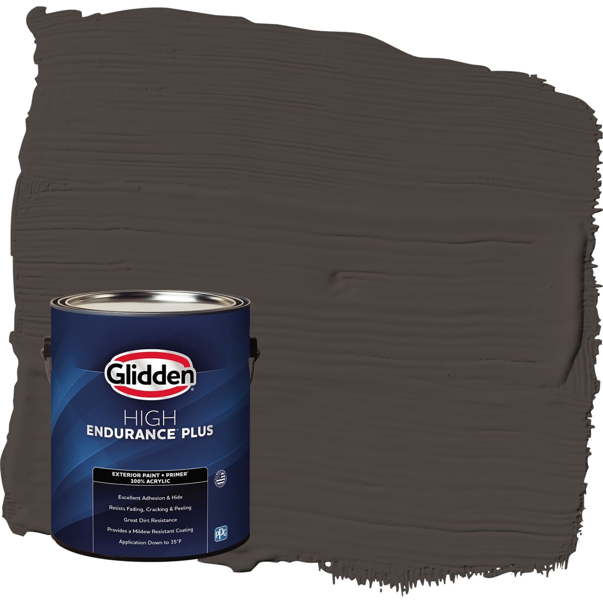 Glidden HEP Phantom Mist / Brown Semi-Gloss Exterior Paint with Primer, 1 Gallon