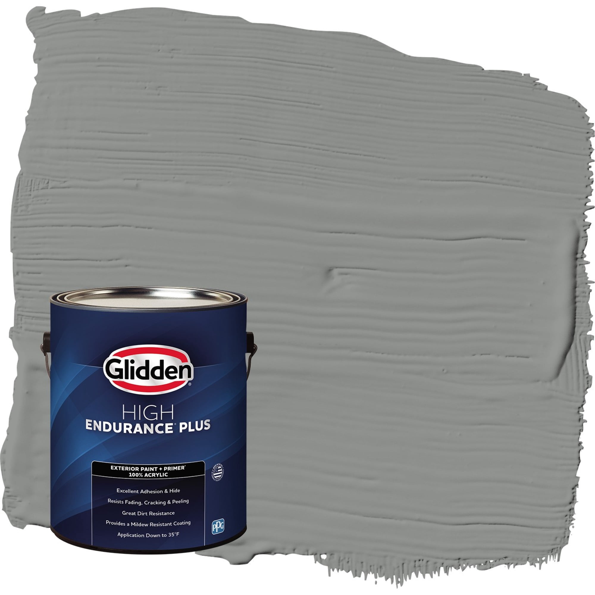 Glidden HEP Phoenix Fossil / Gray Satin Exterior Paint with Primer, 1 Gallon