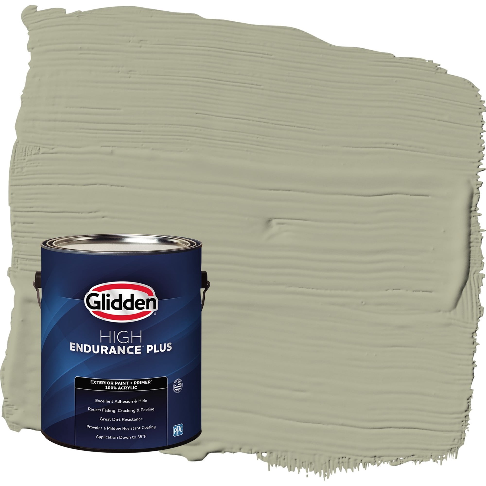 Glidden HEP Photo Gray / Green Semi-Gloss Exterior Paint with Primer, 1 Gallon