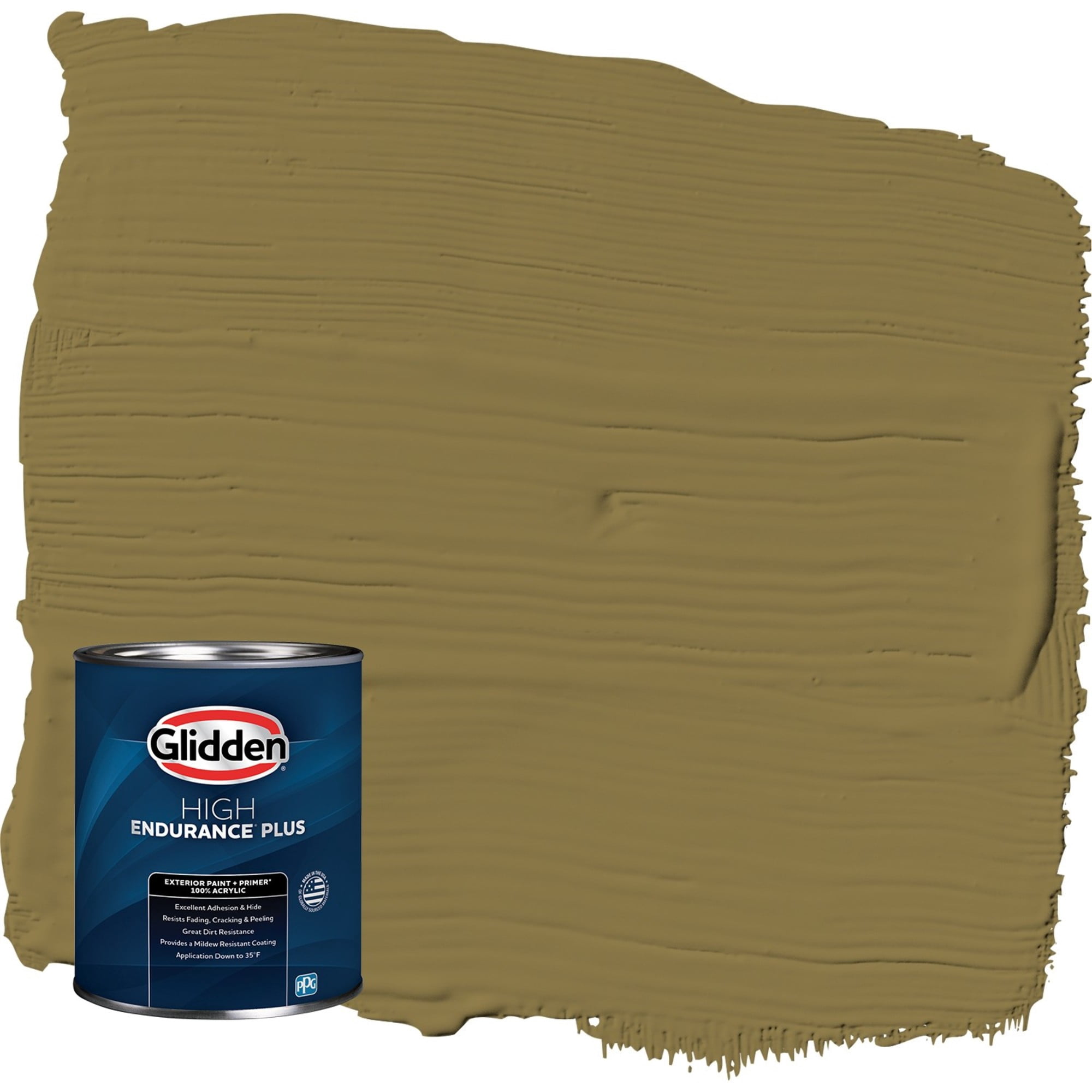 Glidden HEP Pickled Okra / Green Semi-Gloss Exterior Paint with Primer, 1 Quart