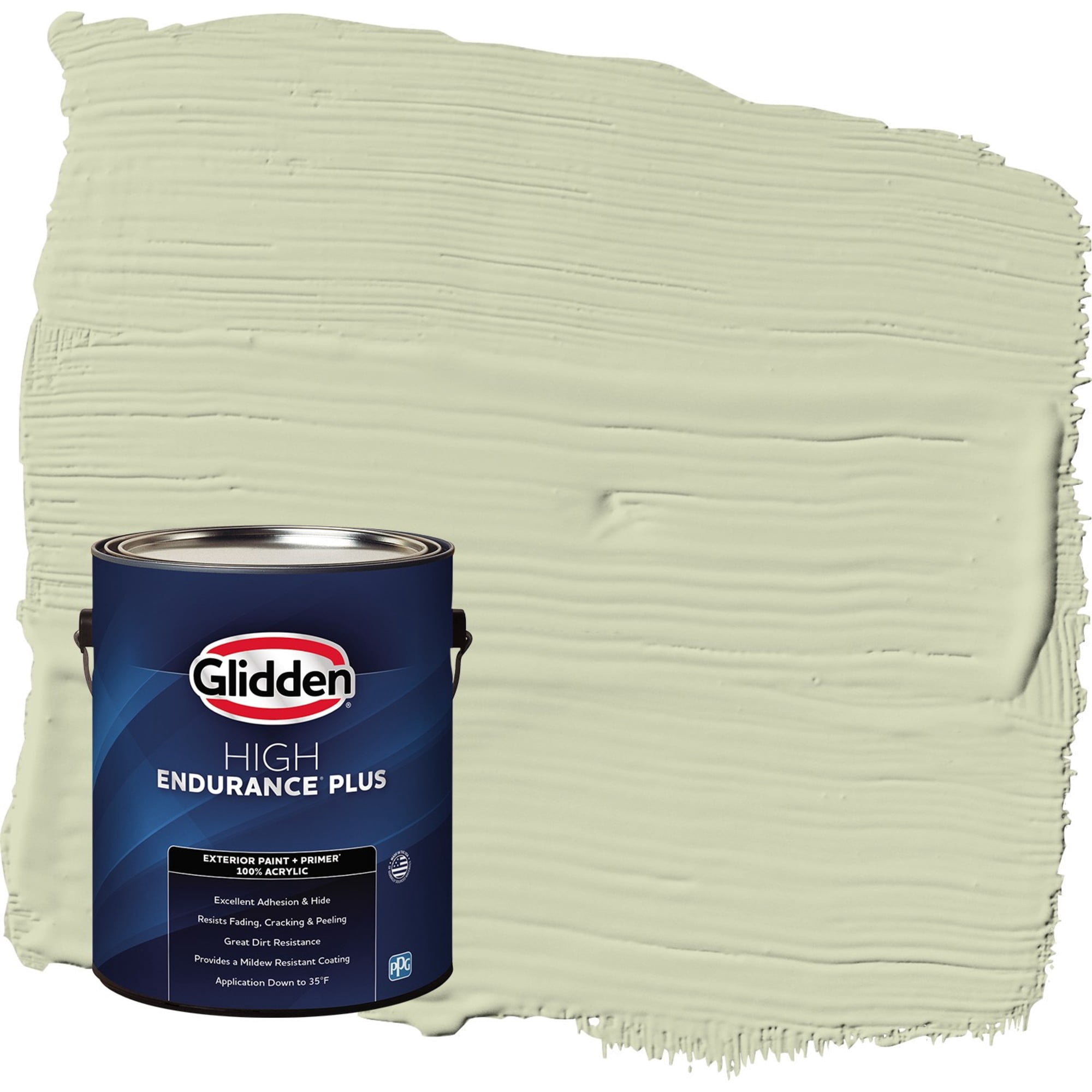 Glidden HEP Pickling Spice / Green Flat Exterior Paint with Primer, 1 Gallon