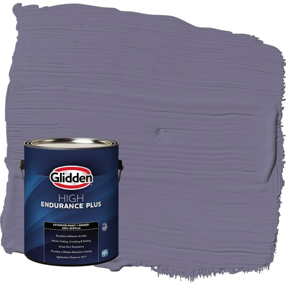 Glidden HEP Plum Shade / Purple Flat Exterior Paint with Primer, 1 Gallon