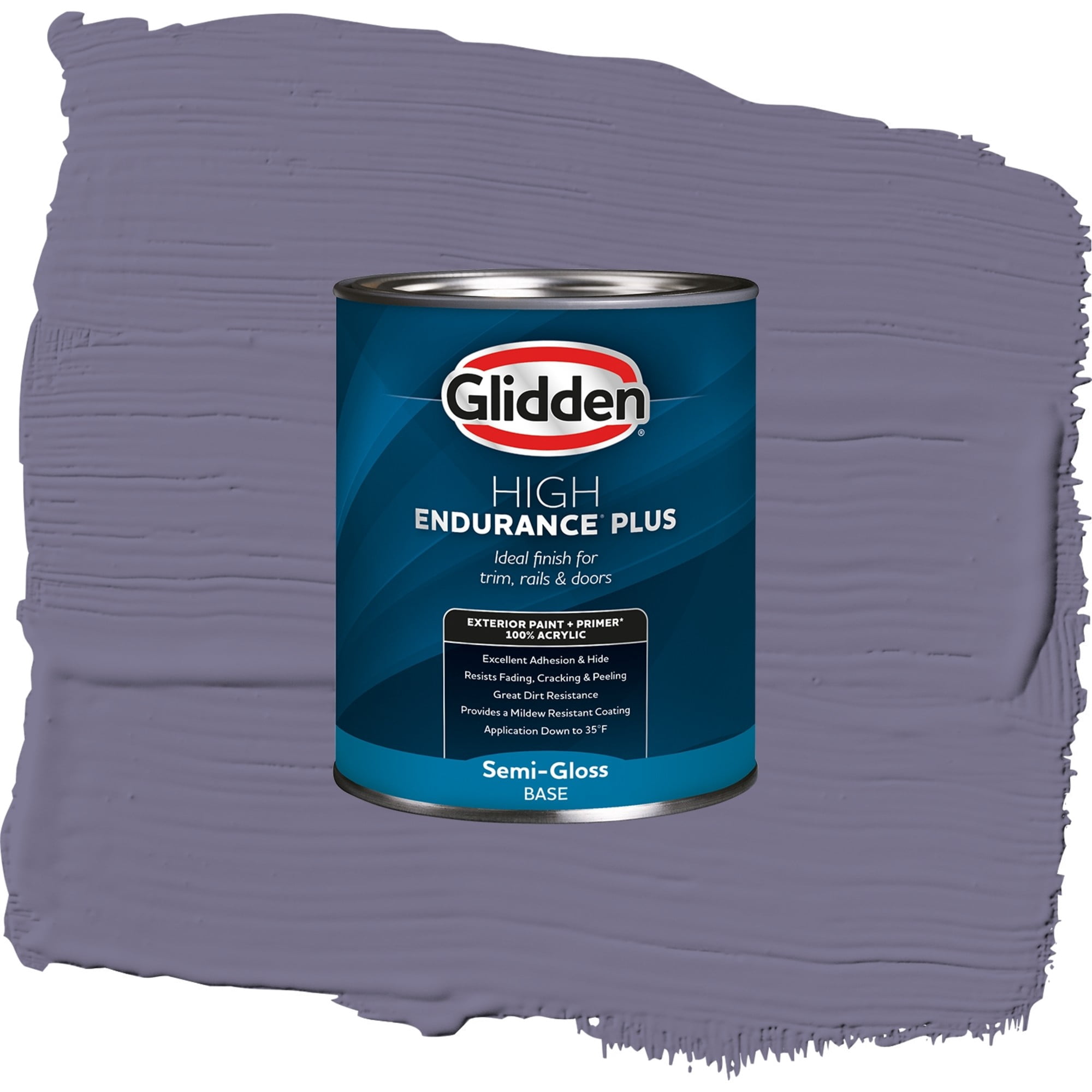 Glidden High Endurance Plus Plum Shade Semi Gloss Exterior Paint and Primer, 1 Quart