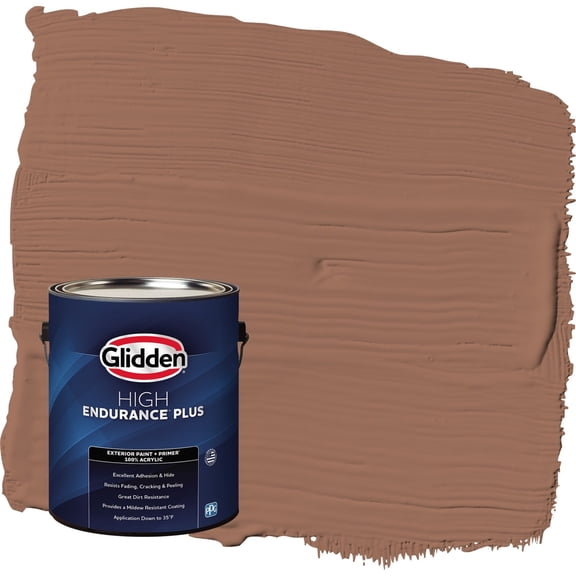 Glidden HEP Prairie Fire / Beige Satin Exterior Paint with Primer, 1 Gallon