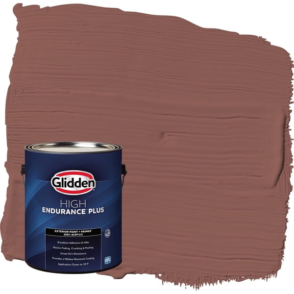 Glidden HEP Raspberry Truffle / Red Satin Exterior Paint with Primer, 1 Gallon
