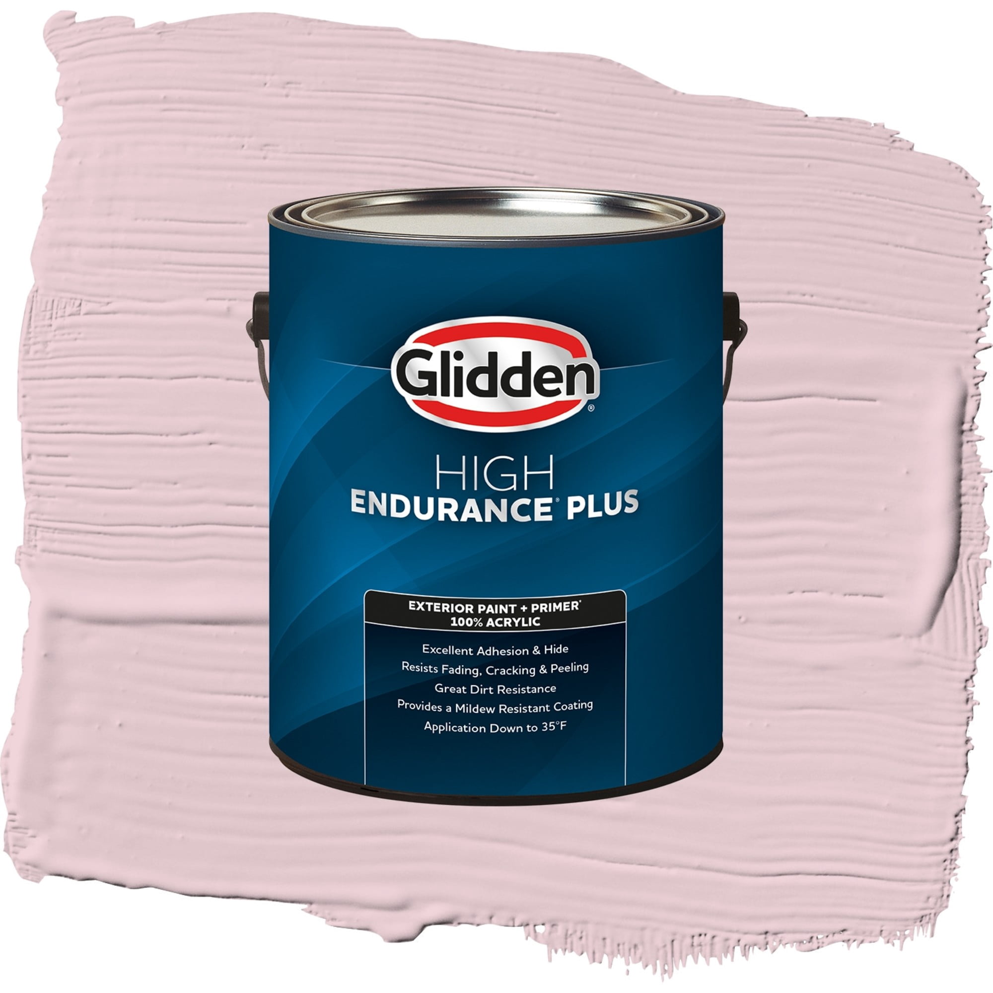 Glidden High Endurance Plus Rose Cloud Flat Exterior Paint and Primer, 1 Gallon