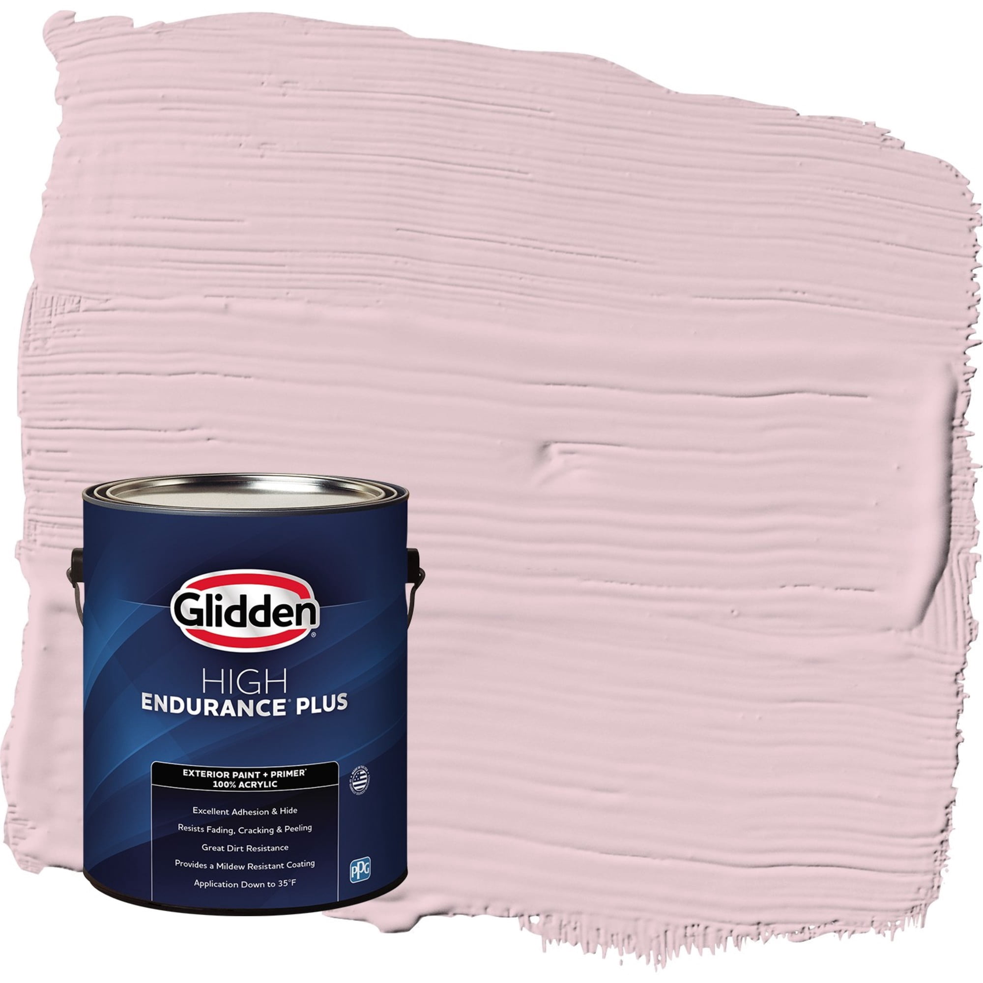 Glidden HEP Rose Cloud / Pink Satin Exterior Paint with Primer, 1 Gallon