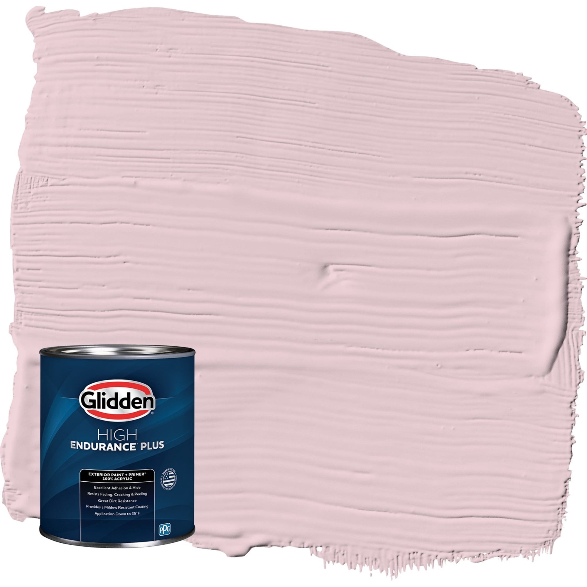 Glidden HEP Rose Cloud / Pink Satin Exterior Paint with Primer, 1 Quart